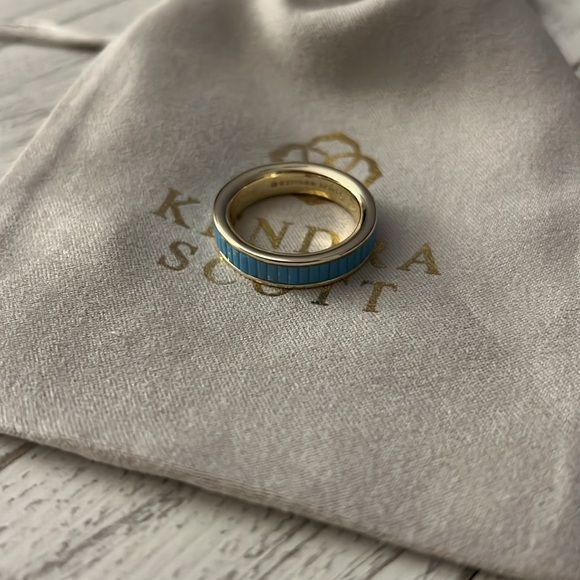 Kendra Scott Jack Band Ring in Gold and Turquoise size 11 - Picture 6 of 6
